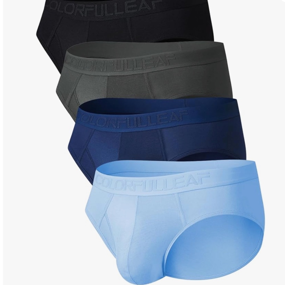 COLORFULLEAF Mens Underwear Breathable Bamboo Rayon Boxer Briefs Lightweight NWT